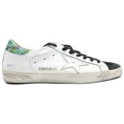 Golden Goose Superstar White Black and Flower Sneakers White, Herr