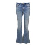 Balmain Flared Denim Jeans Blue, Dam