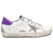 Golden Goose Superstar Vit Grå Stjärna Lila Glitter White, Dam