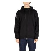 Emporio Armani EA7 Svart Zip-Up Hoodie Black, Herr