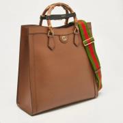 Gucci Vintage Pre-owned Laeder totevskor Brown, Dam