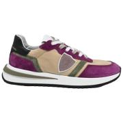 Philippe Model Låg Topp Sneakers Mondial Violet Beige Multicolor, Dam