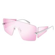 Alexander McQueen Stiliga svarta solglasögon Pink, Unisex