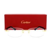 Cartier Eleganta Rektangulära Glasögon Yellow, Unisex