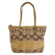 Coach Pre-owned Pre-owned Canvas handvskor Beige, Dam