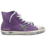 Golden Goose Lila Glitter Sneakers - High Top Purple, Dam