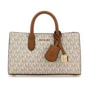 Michael Kors Scarlett Canvas Handväska Beige, Dam