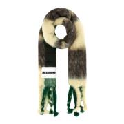 Jil Sander Multifärgad Mohair Blandning Stilfull Vinterscarf Multicolo...