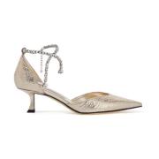 Jimmy Choo Metallic Crinkled Läder Décolleté Yellow, Dam