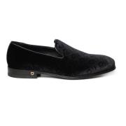 Salvatore Ferragamo Svarta sammet loafers låg klack Italien Black, Her...