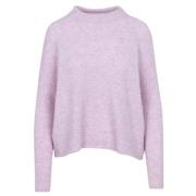 Sessun Oversized Halsdukstickad Tröja Pink, Dam