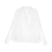 Genny Silk Organza Vit Skjorta White, Dam