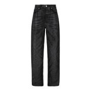 Alexander Wang Kristallmålad Svart Denim Jeans Black, Dam