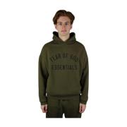 Fear Of God Oliv Fleece Hoodie Essentials Stil Green, Herr