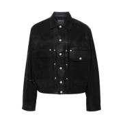 Givenchy Veckad Jeansjacka i Svart Black, Herr