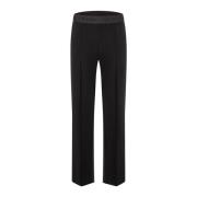 Cambio Elegant Straight Leg Trousers Comfortable Fit Black, Dam