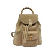 Gucci Vintage Pre-owned Mocka ryggsckar Beige, Dam