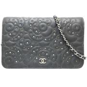 Chanel Vintage Pre-owned Laeder plnbcker Gray, Dam