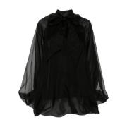 Genny Svart Silk Organza Puffball Klänning Black, Dam