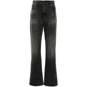 Haikure Svarta Denim Jeans Whiskering Effekt Black, Herr