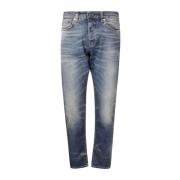 Haikure Blå Slim Fit Jeans med Logo Blue, Herr