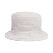 Jacquemus Vit Stickad Bucket Hat Snö Kvinna White, Dam