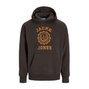 Jack & Jones Mulch Casual Hoodie Jjvicto Stil Brown, Herr