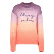 Saint Barth Multifärgad Crew Neck Sweater med Gradient Broderi Multico...