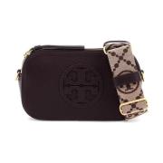 Tory Burch Miniatyr crossbodyväska i kornläder Purple, Dam