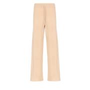 Saint Barth Beige Ullblandning Elastisk Midja Byxor Beige, Dam