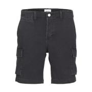 Jack & Jones Svarta Cargo Shorts Slim Fit Black, Herr