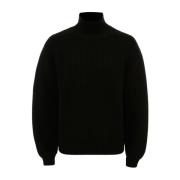 JW Anderson Svart Ull Raglanärm Tröja Black, Dam