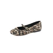 Steve Madden Leopard Brissa Ballerina Skor Multicolor, Dam