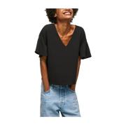 Pepe Jeans Elegant Bomullsblandning Blus Black, Dam