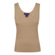 Ralph Lauren RIB Tank-Sleeveless-Tank Beige, Dam