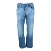 Diesel Blå Straight-Leg Denim Jeans Blue, Herr