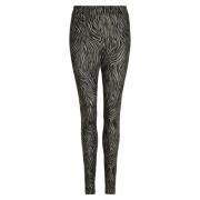 IN Front Mesh Leggings Svart Stiligt Print Black, Dam