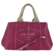 Prada Vintage Pre-owned Canvas prada-vskor Pink, Dam