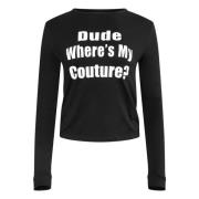 Juicy Couture Dude Wheres Ls Svart Tröja Black, Dam