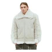 Diesel Shearling Panel Skinnjacka Gray, Herr