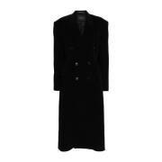 Balenciaga Lyxig Svart Cinched Coat Aw24 Black, Dam