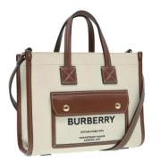 Burberry Vintage Pre-owned Canvas handvskor White, Dam