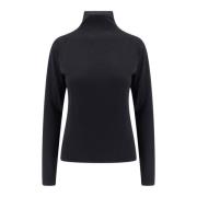 The Row Ull Turtleneck Tröja Lätt Tillverkad i Italien Black, Dam