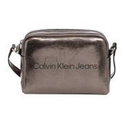 Calvin Klein Jeans Stilig Crossbodyväska med Justerbar Rem Gray, Dam