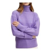 Silvian Heach Polo Neck Sweater för kvinnor Purple, Dam