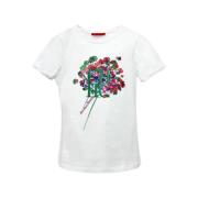 Carolina Herrera Vit Akvarell Blomma T-shirt White, Dam