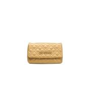 Love Moschino Guld Crossbody Väska med Klaffstängning Yellow, Dam