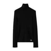 Burberry Svart Ullblandning Pullover Tröja Black, Dam