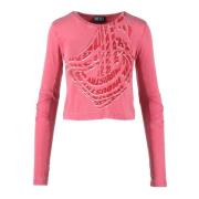 Diesel Bomull T-shirt Pink, Dam