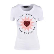 Love Moschino Vit T-shirt från Love Moschino Collection White, Dam